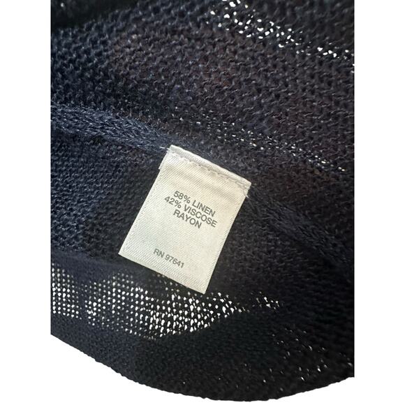 J.Jill Women's Black Long Sleeve Linen Front Open Cardigan Sweater Size 4X - Picture 3 of 5